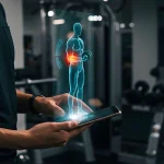 Fitness-hologram-display-Training-Weak-Points-off-a-tablet-in-the-gym