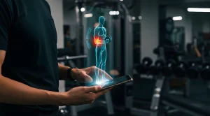 Fitness-hologram-display-Training-Weak-Points-off-a-tablet-in-the-gym